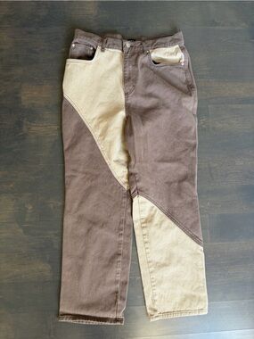BDG Urban Outfitters Brown & Cream Two-Tone Cowboy Jeans NWOT Size 31